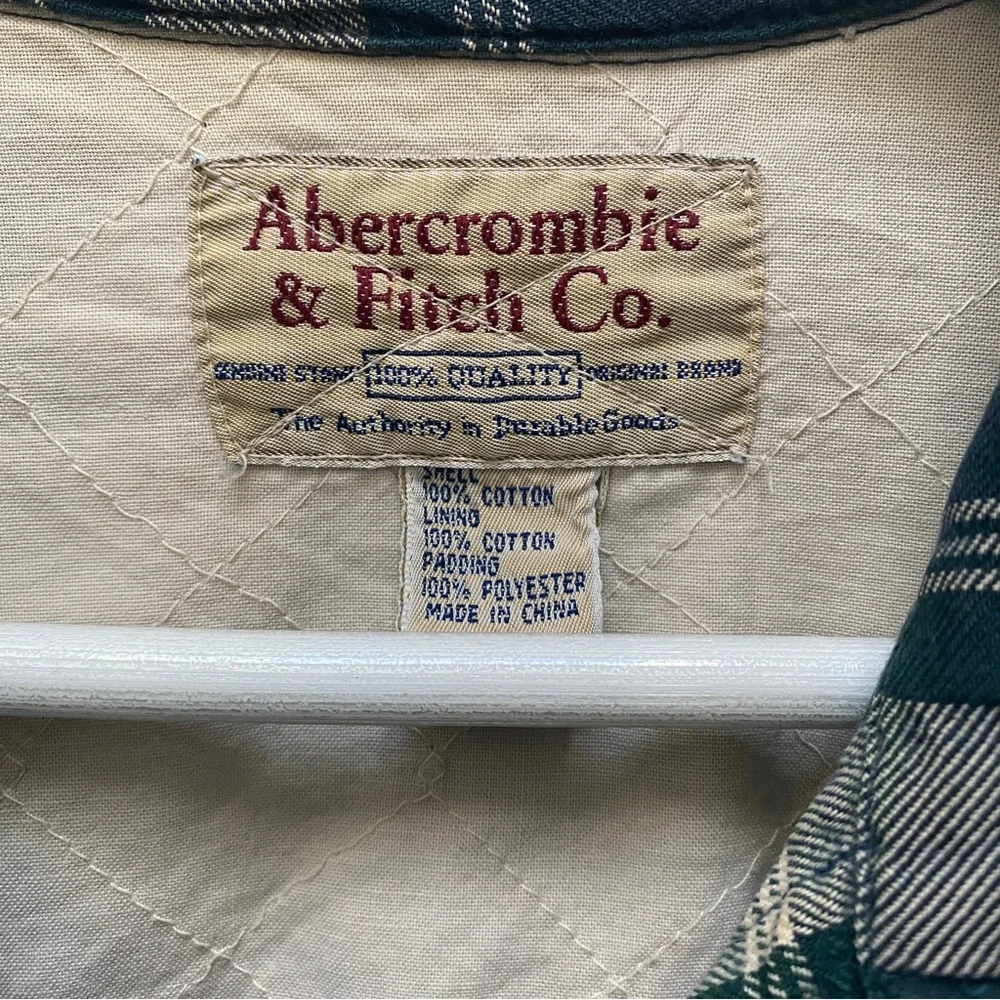 Abercrombie & Fitch Green Plaid Shacket Men's Size Medium - Picture 3 of 6
